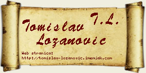 Tomislav Lozanović vizit kartica